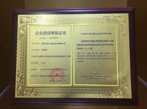 Enterprise credit rating AAA certificate